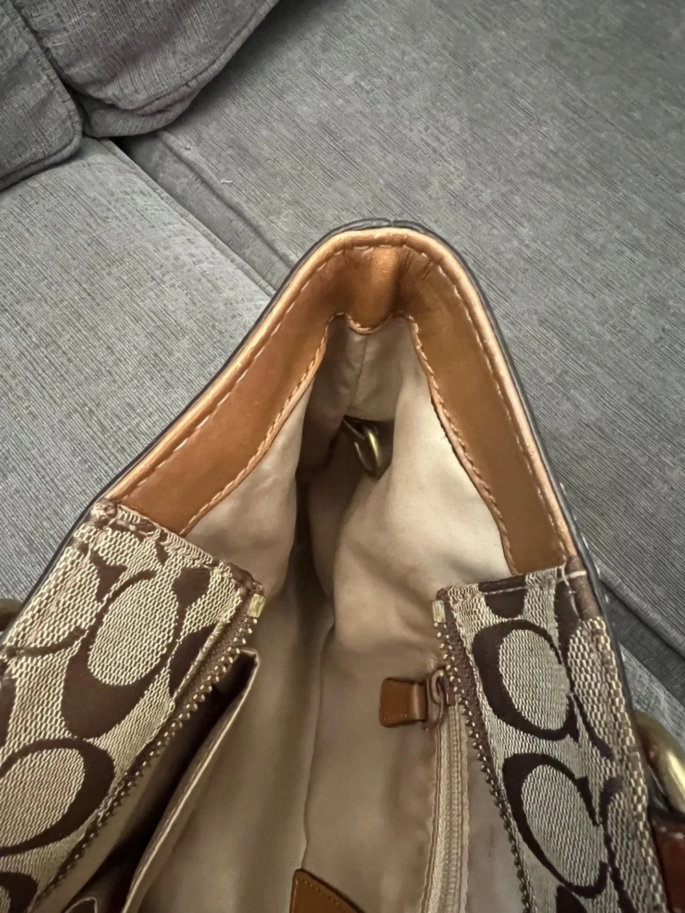 Coach canvas leather